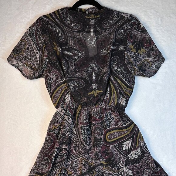 ALLSAINTS Womens Giulia Scarf Dress Sz Small Paisley Boho Handkerchief Hem - Picture 4 of 12